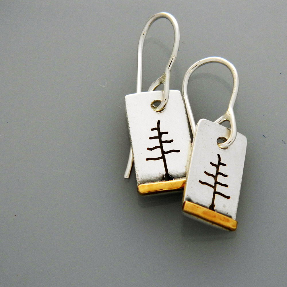Little Mixed Metal Tree Earrings